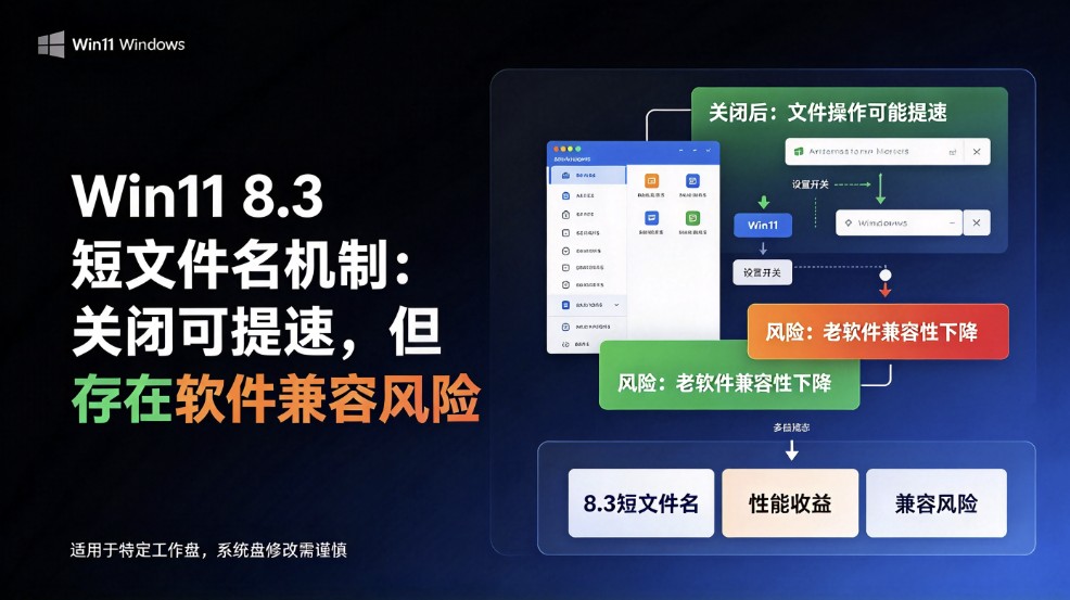 Win11 8.3短文件名机制：关闭可提速，但存在软件兼容风险