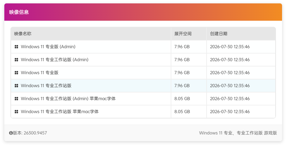 【不忘初心游戏版】Windows11 26H2（26300.9457）X64 无更新[精简版][3.43G](2026.9.16)